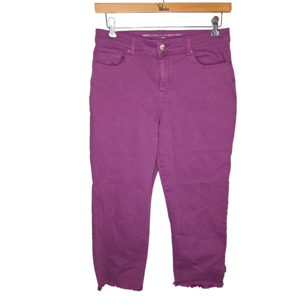 Chico's So Slimming Perfect Stretch Girlfriend Crop Jeans - Magenta - Size 1  M